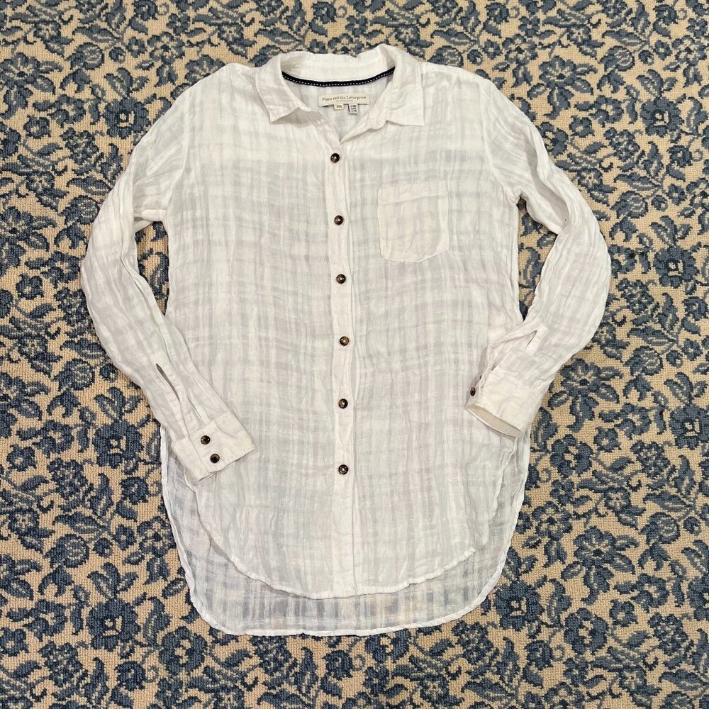 Anthropologie Pilcro and the Letterpress Textured Cotton/Linen Button Down